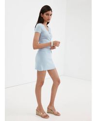 Mango - Fine Knit Cardigan With Lace Details - Lyst