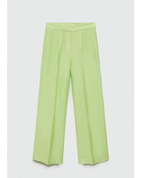 Mango - Straight Linen-blend Trousers - Lyst
