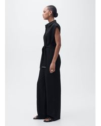 Mango - Straight-Fit Jumpsuit With Belt - Lyst