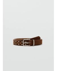 MANGO TEEN - Stud Leather Belt - Lyst