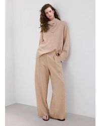 Mango - Striped Lyocell Trousers - Lyst