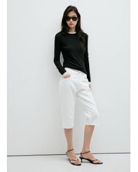 Mango - Long-Sleeved Fitted T-Shirt - Lyst