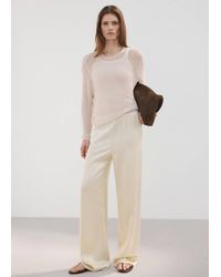 Mango - Satin Straight-Fit Trousers - Lyst