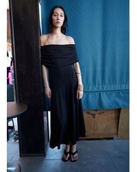 Mango - Strapless Flared Dress - Lyst