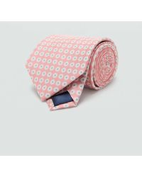 Mango - 100% Silk Tie With Floral Print - Lyst