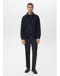 Mango - Wool Zip-Up Jacket - Lyst