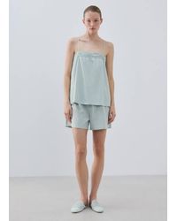 Mango - Cotton Top With Lace Straps - Lyst