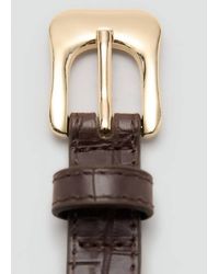Mango - Croco Faux-Leather Belt - Lyst