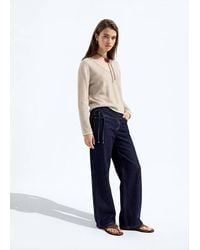 MANGO TEEN - V-Neck Jumper With Contrast Trims - Lyst