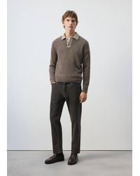 Mango - Wool And Alpaca Knitted Polo Sweater - Lyst