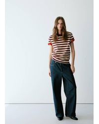 Mango - Striped Short-Sleeved T-Shirt - Lyst