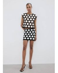 Mango - Crochet Sweater With Flowers - Lyst
