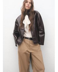 Mango - Cintura Pelle Fibbia Tonda Nero - Lyst