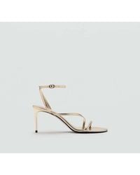Mango - Heeled Sandal With Crossed Straps - Lyst