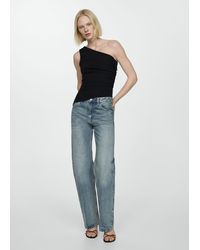 Mango - Mid-rise Straight Jeans Medium Vintage - Lyst