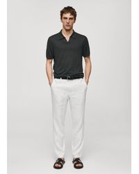 Mango - Short-sleeve Knitted Polo Shirt Dark - Lyst