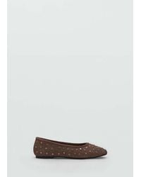 MANGO TEEN - Studded Leather Ballet Flats - Lyst