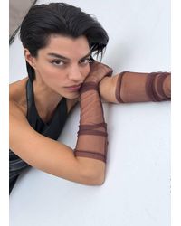 Mango - Long Semi-Transparent Gloves - Lyst