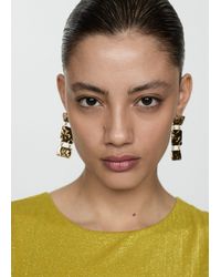 Mango - Long Textured Earrings - Lyst