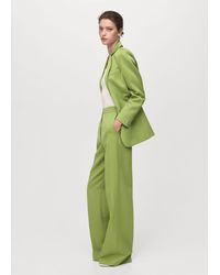 Mango - Straight-Fit Linen-Blend Suit Trousers - Lyst