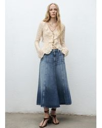 Mango - Blusa Volant Pizzo Grezzo - Lyst