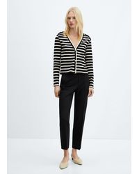 Mango - Striped Cardigan With Buttons - Lyst