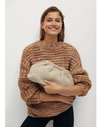 mango shearling clutch