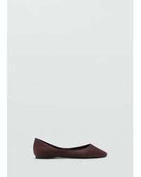 Mango - Satin Ballerina Flat - Lyst