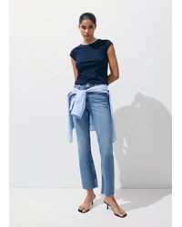 Mango - Sienna Flared Cropped Jeans - Lyst