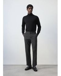 Mango - Pantaloni Bologna Cropped Slim-Fit Grigio Scuro Vigoré - Lyst
