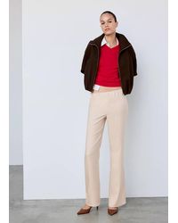 Mango - Satin Straight-Fit Trousers - Lyst