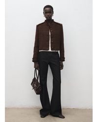 Mango - Tweed Jacket With Frayed Ends - Lyst
