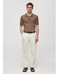 Mango - Knit Cotton Polo Shirt Dark - Lyst