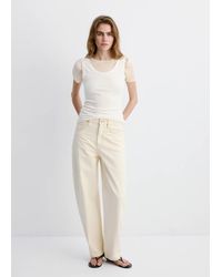 Mango - High-Waisted Barrel Jeans - Lyst