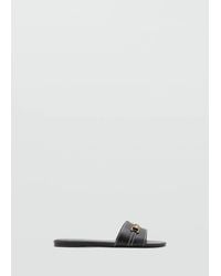 Mango - Metallic Detail Strap Sandal - Lyst