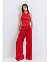 Mango - Ribbed Cotton-Blend Top - Lyst