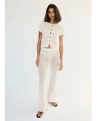 Mango - Crochet Trousers With Openings - Lyst