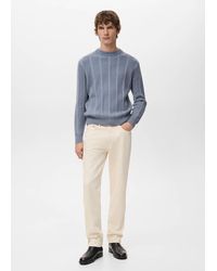 Mango - Structured Knitted Sweater - Lyst
