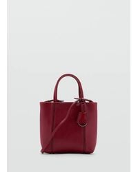 Mango - Mini Rectangular Handbag With Handles - Lyst