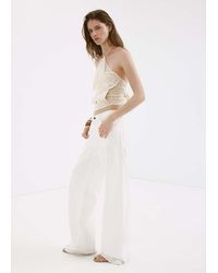 Mango - Top Crochet Fiore Grezzo - Lyst