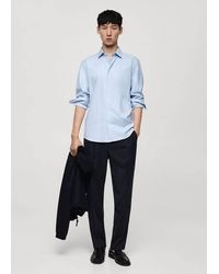 Mango - 100% Cotton Twill Regular Fit Shirt Sky - Lyst