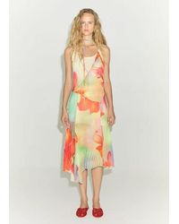 Mango - Printed Dress With Asymmetrical Hem Pastel - Lyst