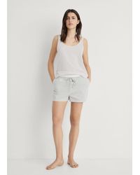 Mango - Striped Pyjama Shorts With Elasticated Detail - Lyst