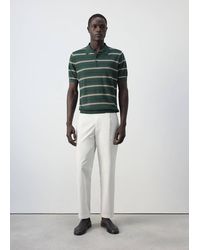 Mango - 100% Cotton Fine-Knit Striped Polo - Lyst