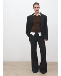 Mango - V-Neck Knit Sweater - Lyst