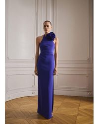 Mango - Draped Halter-Neck Dress With Flower Motif - Lyst