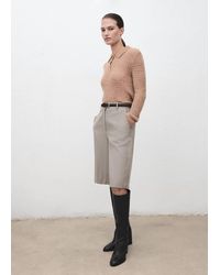 Mango - Openwork Knitted Polo-Neck Sweater - Lyst