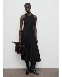 Mango - Vestito Collo Halter Pinces Nero - Lyst