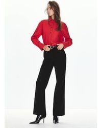 Mango - Low-Rise Straight-Leg Trousers - Lyst