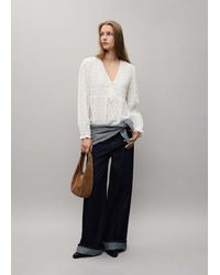 MANGO TEEN - 100% Cotton Gathered Shirt - Lyst